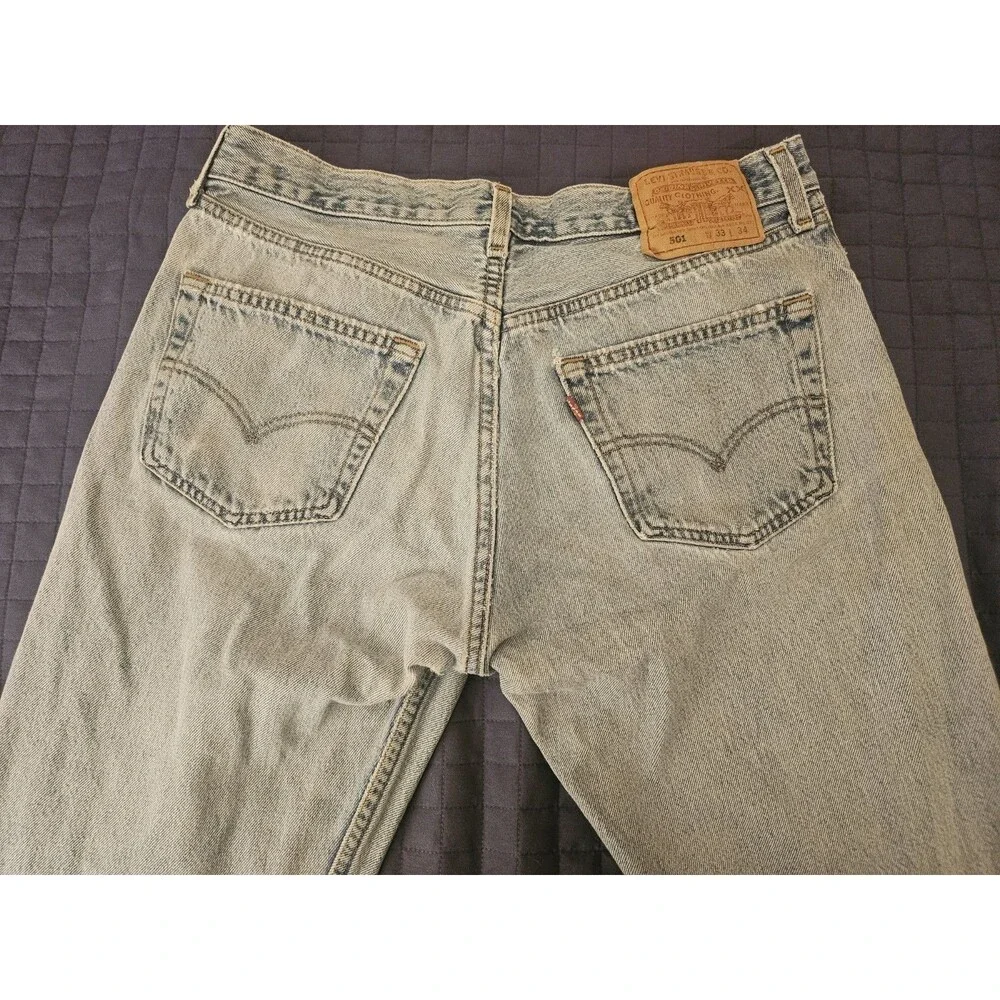 Vintage 90's Levi’s 501-0193 Light Wash Denim Jeans‎ button fly - Made in USA 96
